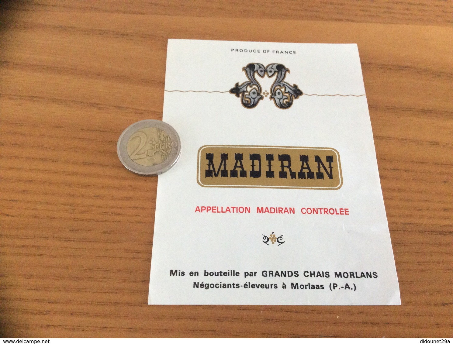 étiquette Vin « MADIRAN - GRANDS CHAIS - MORLAAS (64) » - Madiran