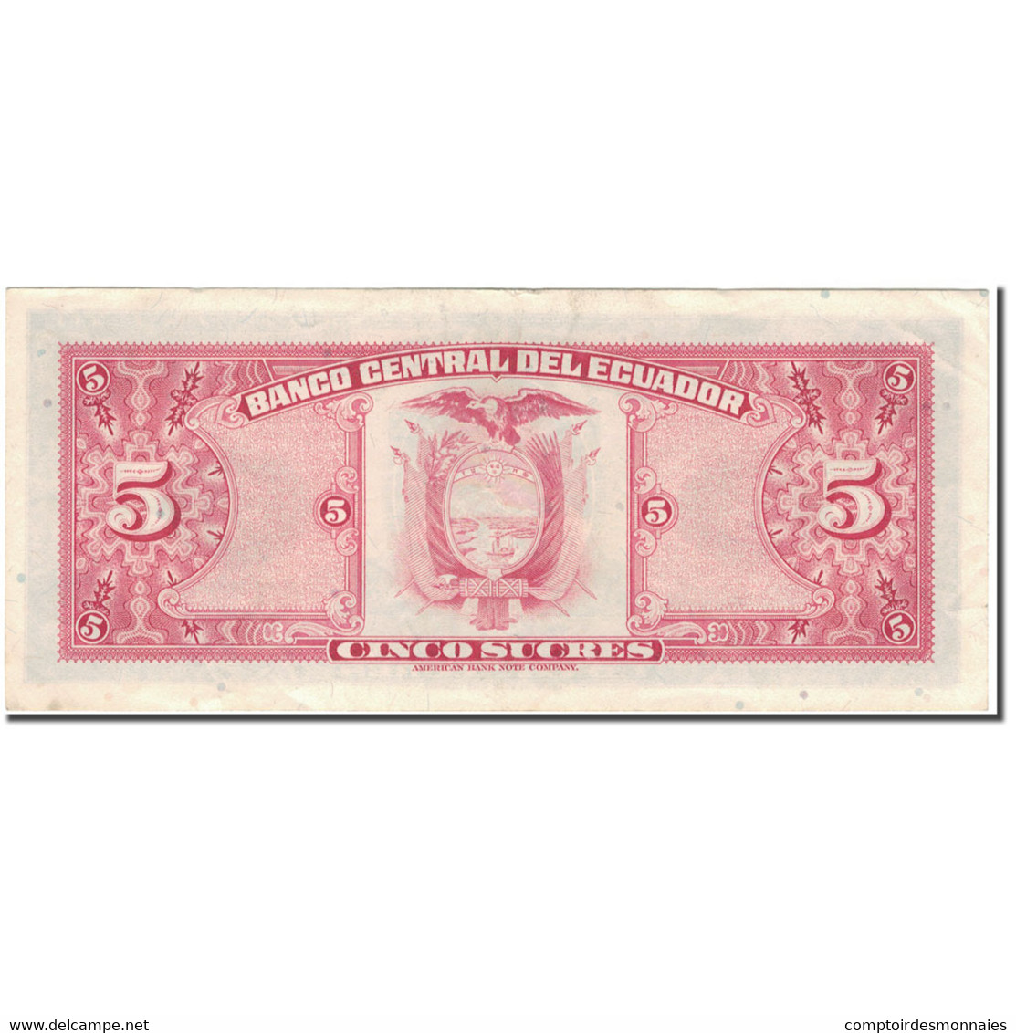 Billet, Équateur, 5 Sucres, 1975-03-14, KM:108a, TTB+ - Equateur