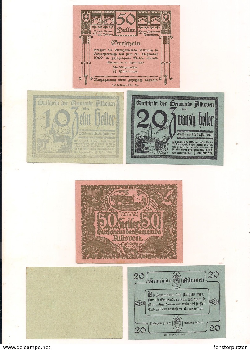 3 Notgeldscheine Alkoven 10, 20 + 50 H - Lots & Kiloware - Banknotes