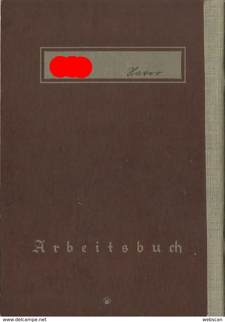 Deutsches Reich Arbeitsbuch Kempten TOP-Erhaltung! - Dokumente