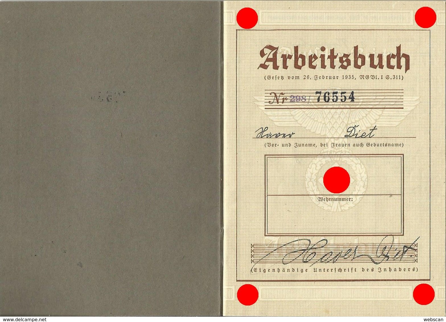 Deutsches Reich Arbeitsbuch Kempten TOP-Erhaltung! - Documents