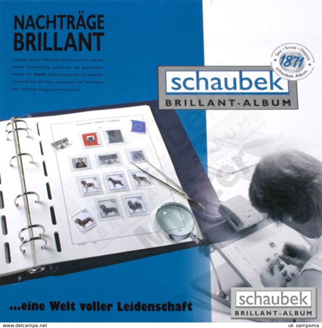 Schaubek V-64305B Album Germany 2010-2017 Brillant Screw Post Binder Leatherette Blue, Vol. V Without Slipcase - Binders With Pages