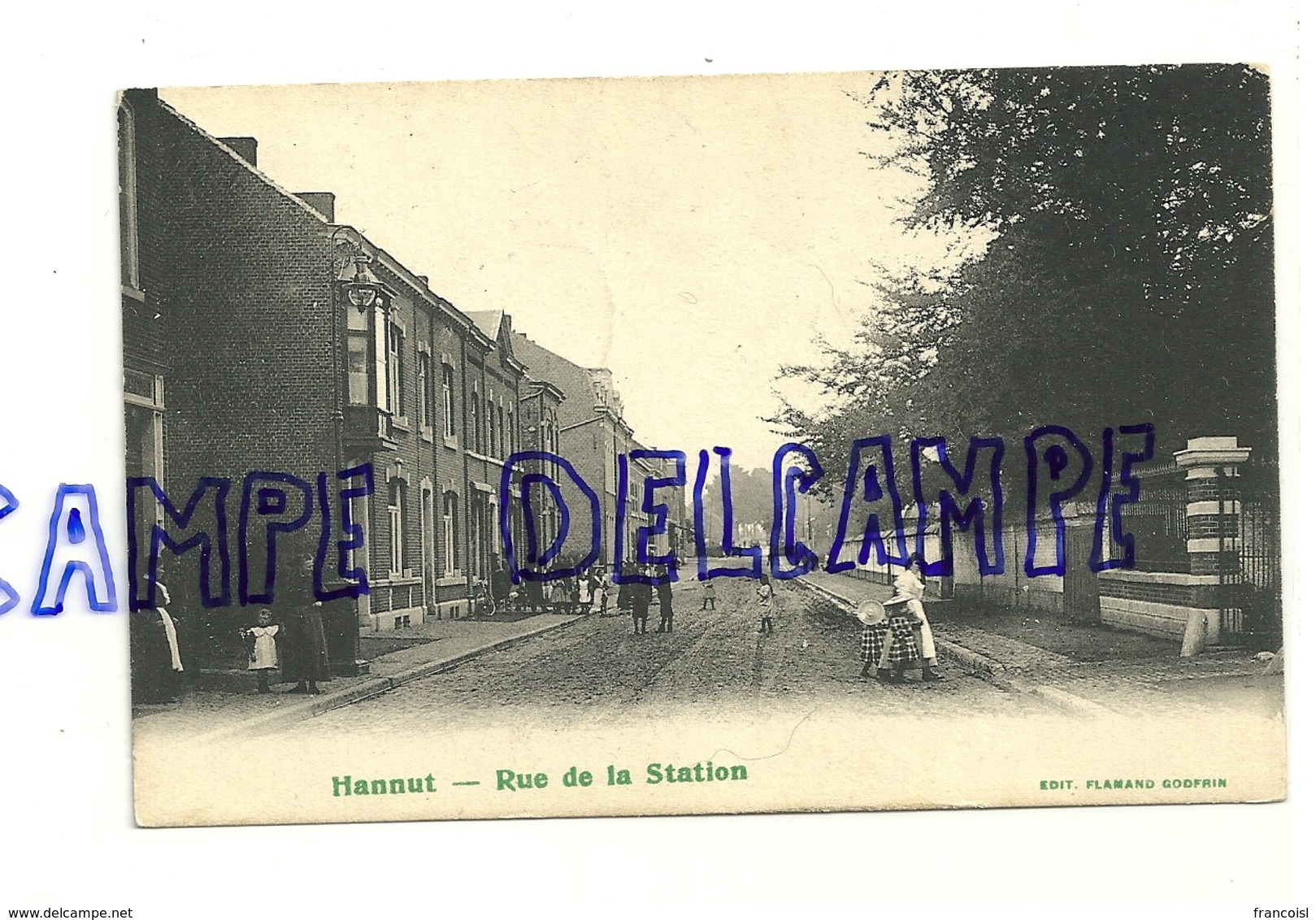 Hannut. Rue De La Station 1906. Carte Animée. Edit. Flamand-Godfrin - Hannuit