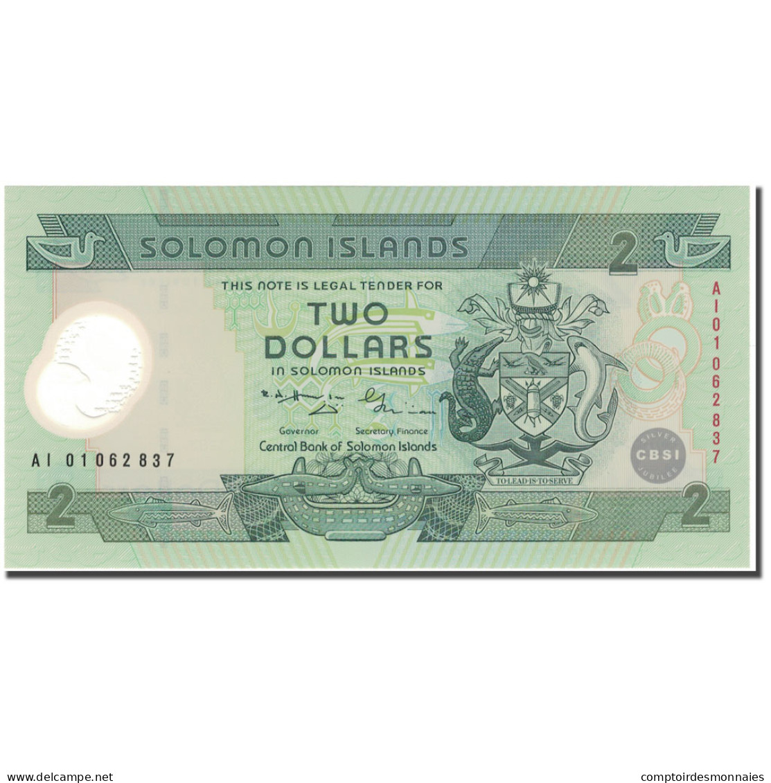 Billet, Îles Salomon, 2 Dollars, KM:23, NEUF - Solomonen