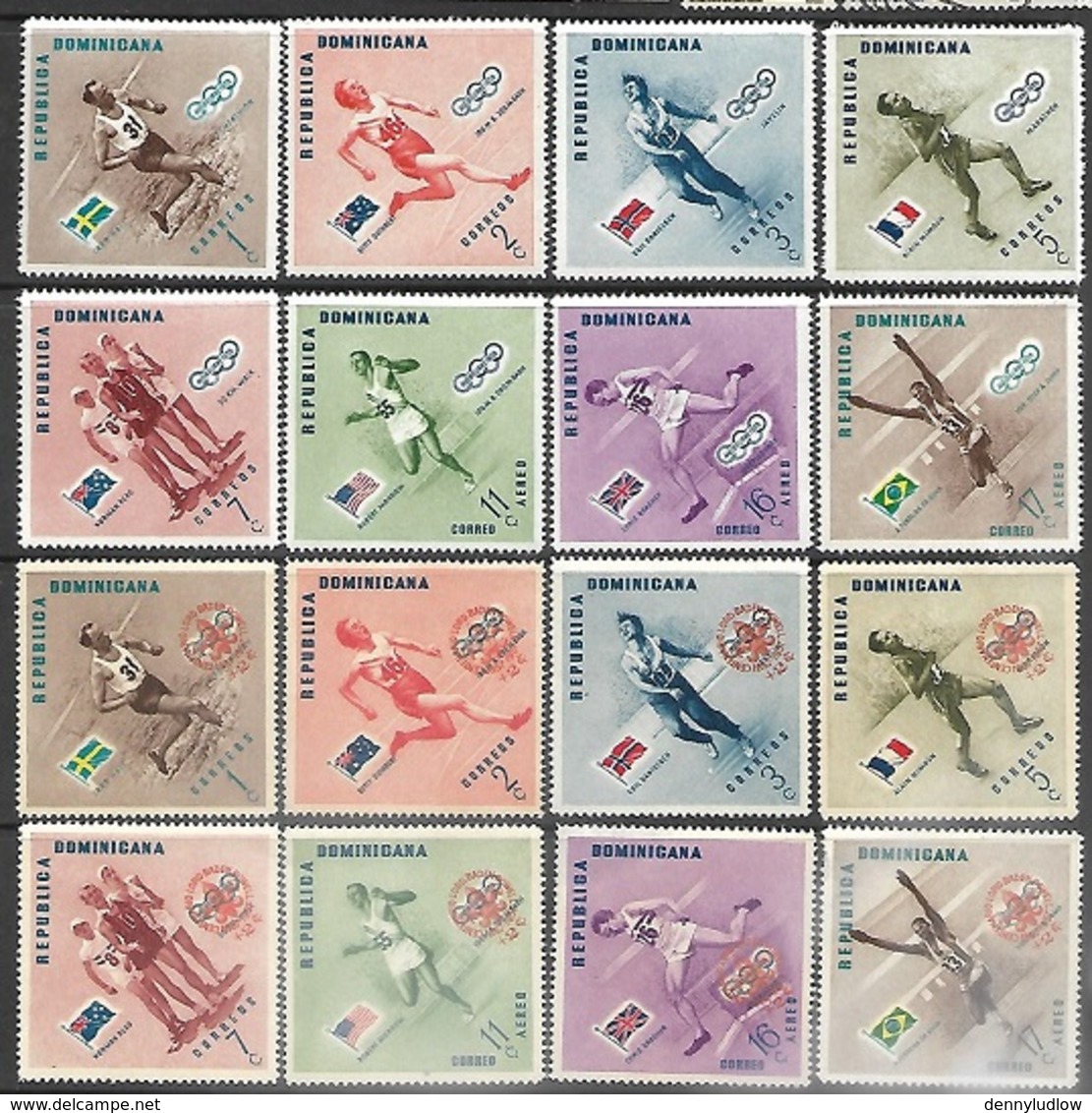 Dominican Republic   1957   Olympic Sets Of 8  MNH   2016 Scott Value $6.40 - Dominikanische Rep.