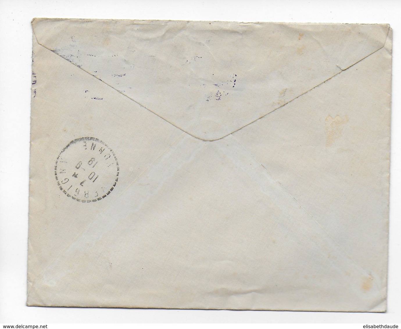 1919 - PANAMA - ENVELOPPE ARRIVEE En MAUVAIS ETAT (TIMBRES ARRACHES) ET AVISE Par Le POSTIER à VERGIGNY (YONNE) - Panamá