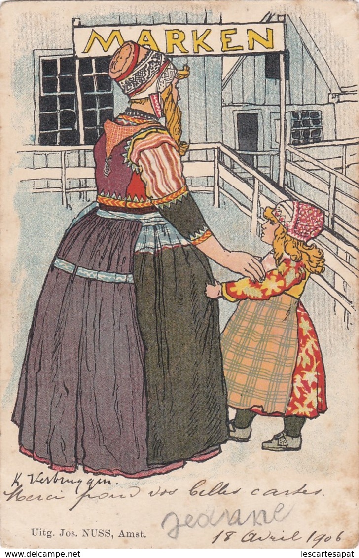 SHEPHEARD  FEMME ET ENFANTS COSTUMED PAYS BAS "MARKEN" -1906 Utig.Jos. NUSS Amsterdam(lot Pat 42) - Shepheard