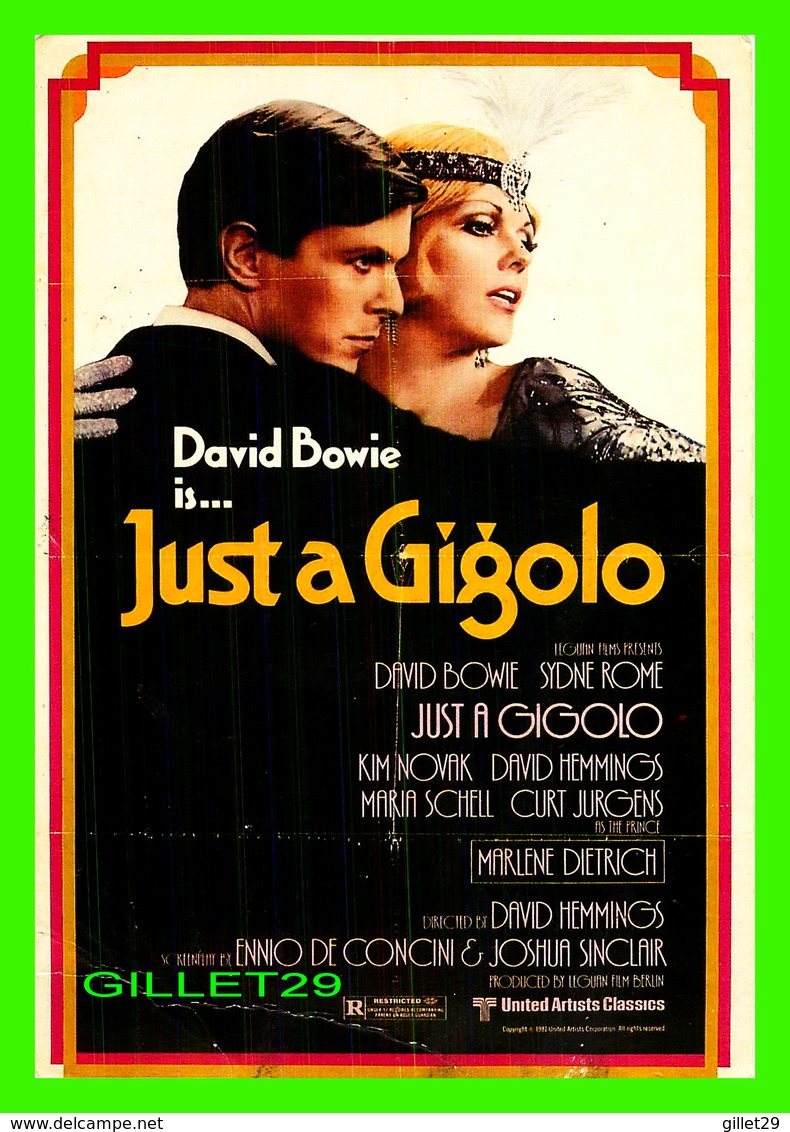 AFFICHES DE FILM - DAVID BOWIE IS JUST A GIGOLO - ÉDITIONS HUMOUR À LA CARTE - - Affiches Sur Carte