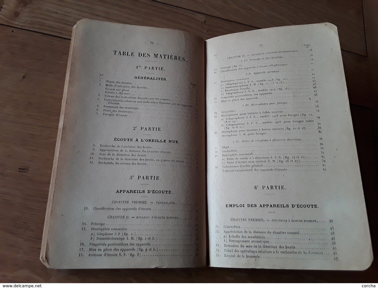 Militaria - Instruction provisoire sur l'écoute des bruits souterrains dans la Guerre de mines  (1918) Section du Génie