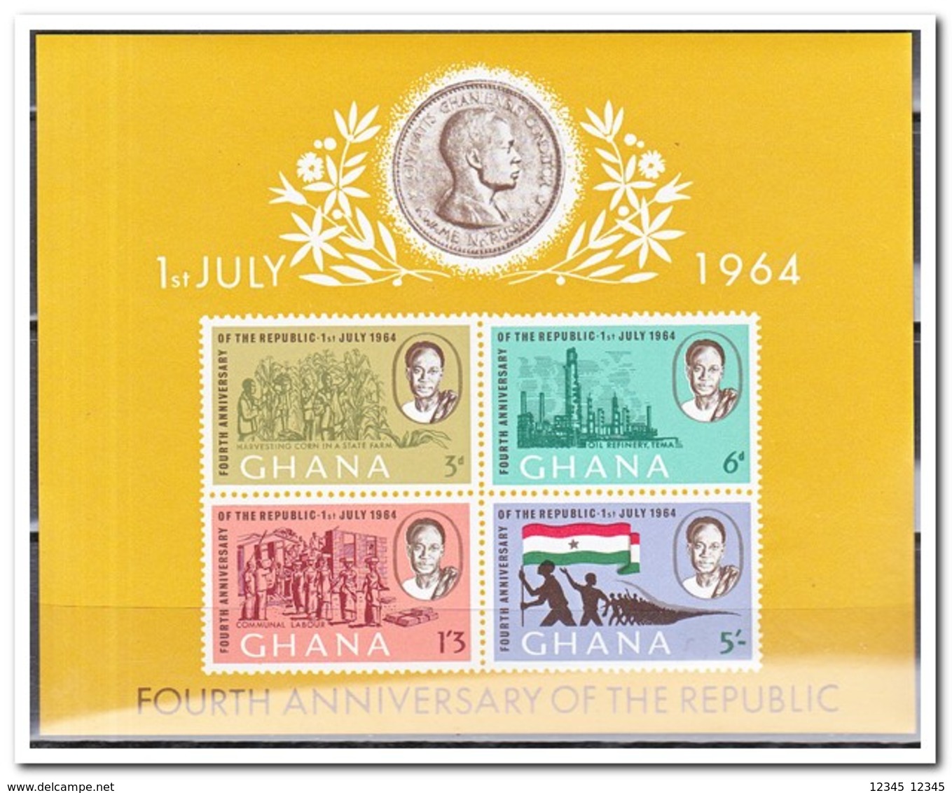 Ghana 1964, Postfris MNH, 4 Years Republik - Ghana (1957-...)