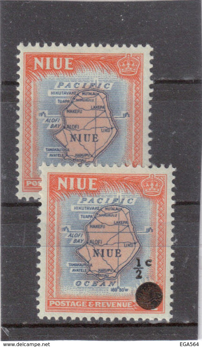 V4 - NIUE - 80 Et 92 De 1950 Et 1967 ** MNH - Cartographie - - Niue