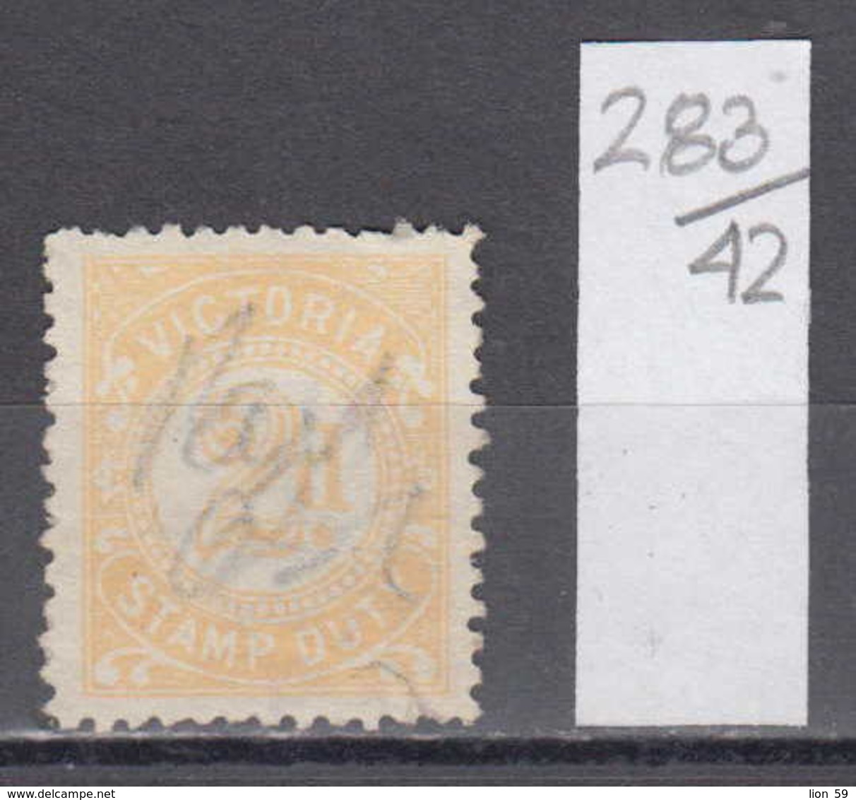 42K283 / Victoria Stamp Duty 2d. - 1915 ,  Revenue Fiscaux Steuermarken , Australia Australie Australien - Fiscale Zegels