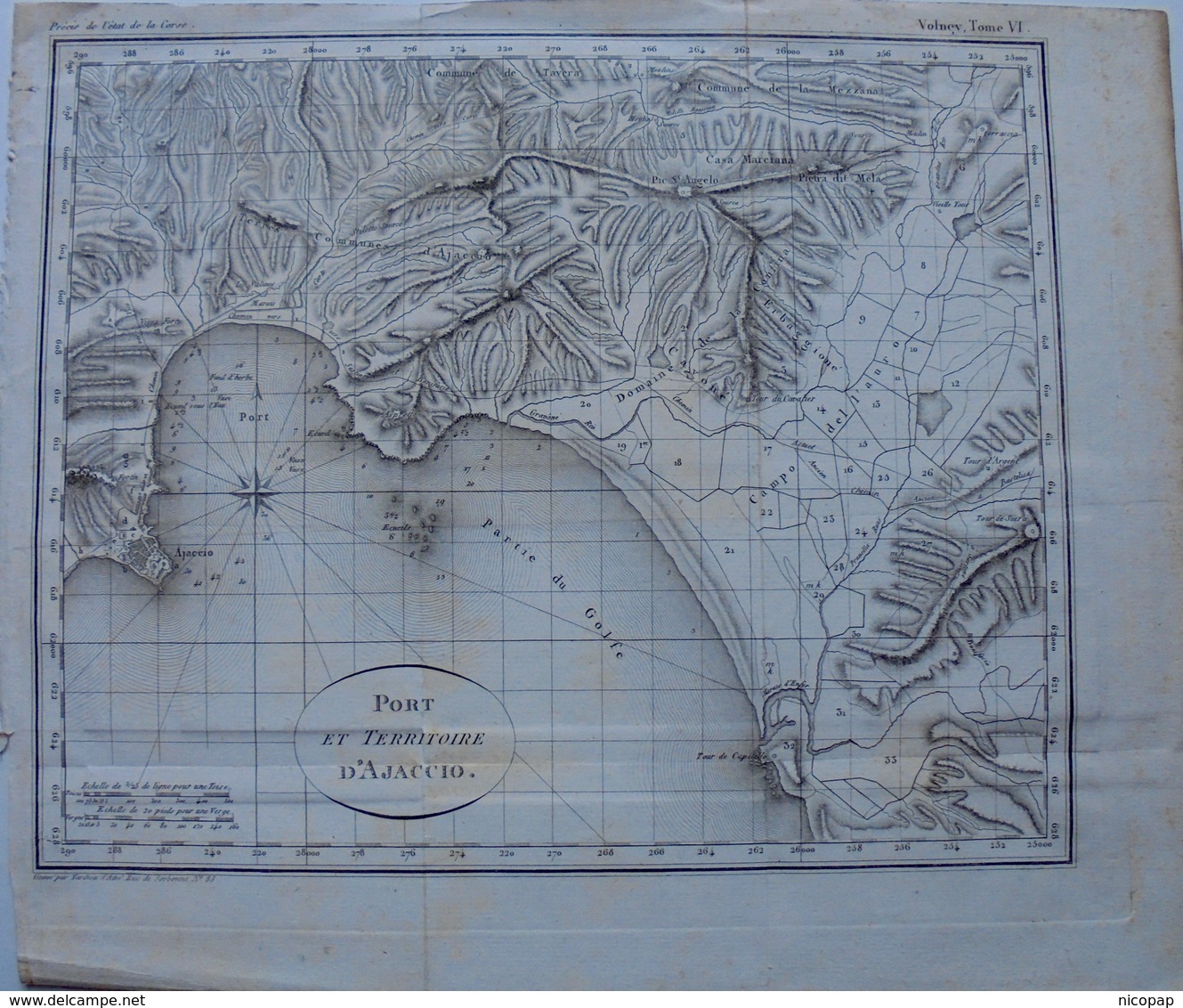 Ajaccio, Carte Géographique Du Port Et Territoire D'Ajaccio, 1793 - Geographical Maps