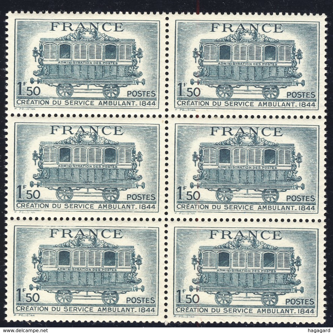 +A1891. France 1944. Service Postal Ambulant. Bloc Of 4. Yvert 609. MNH(**). - Neufs