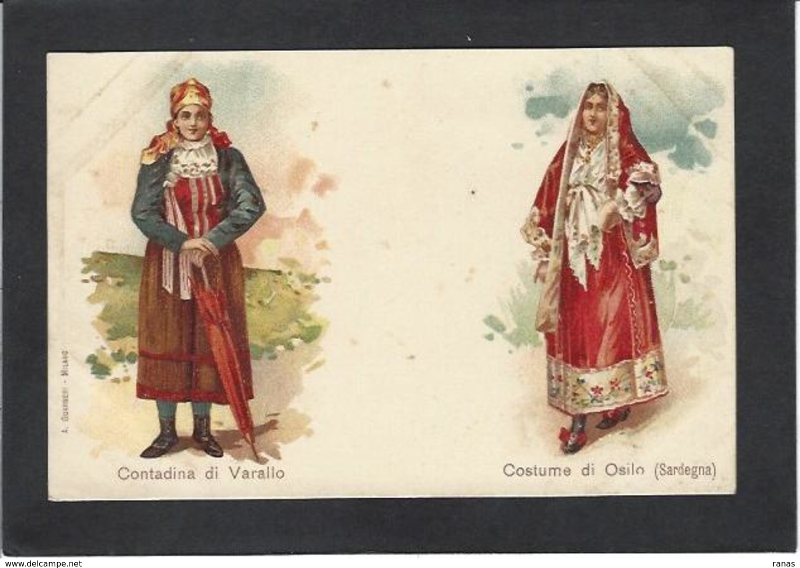 CPA Italie Italia Litho Non Circulé Dos Non Séparé Costume - Altri & Non Classificati