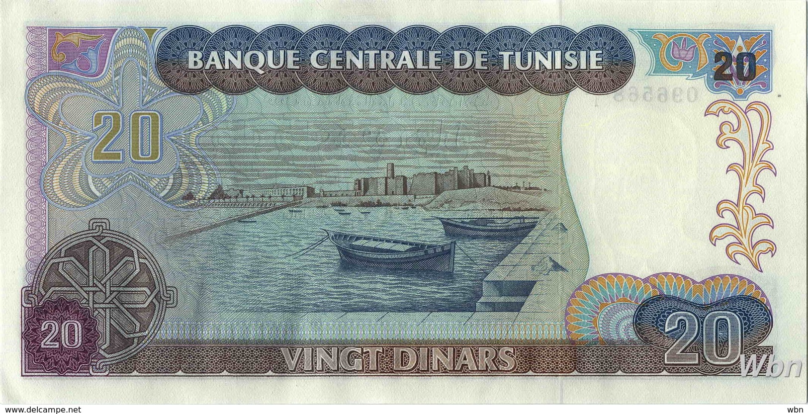 Tunisie 20 Dinars (P77) 1980 (Préf: E/1) -UNC- - Tunisie