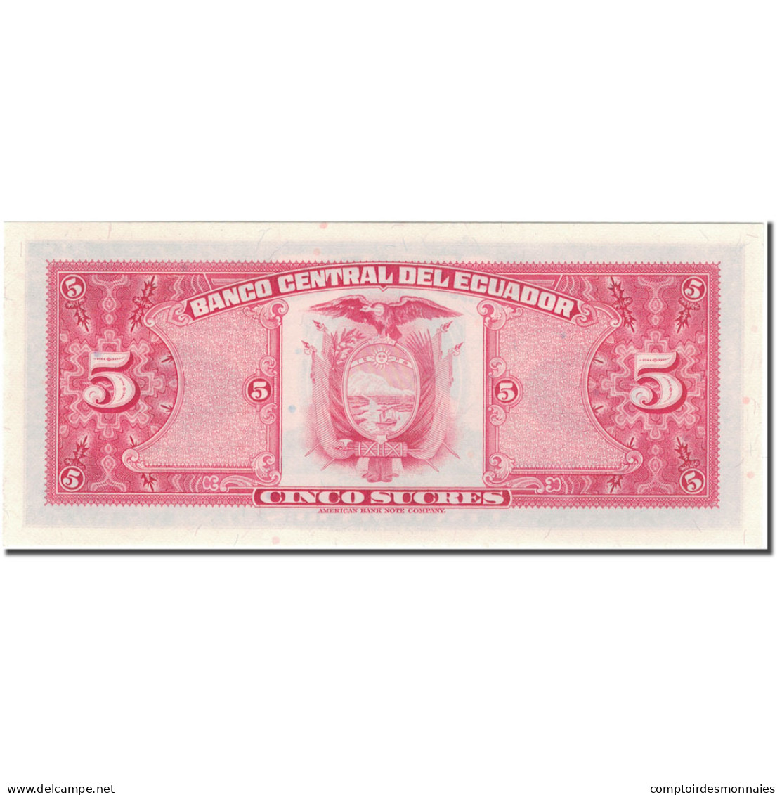 Billet, Équateur, 5 Sucres, 1977-04-29, KM:108a, SPL - Ecuador