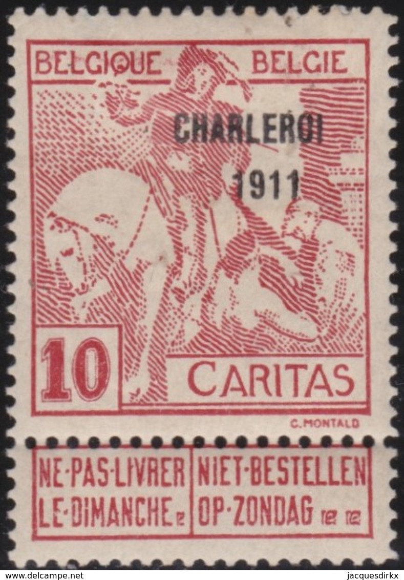 Belgie  .   OBP   .      106        .   *    .   Ongebruikt Met Charnier  .   /  .      Neuf Avec Charniere - 1910-1911 Caritas