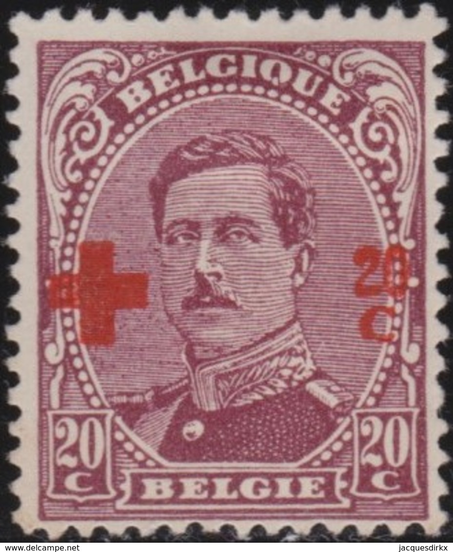 Belgie  .   OBP   .      155         .   *    .   Ongebruikt Met Charnier  .   /  .      Neuf Avec Charniere - 1918 Croce Rossa