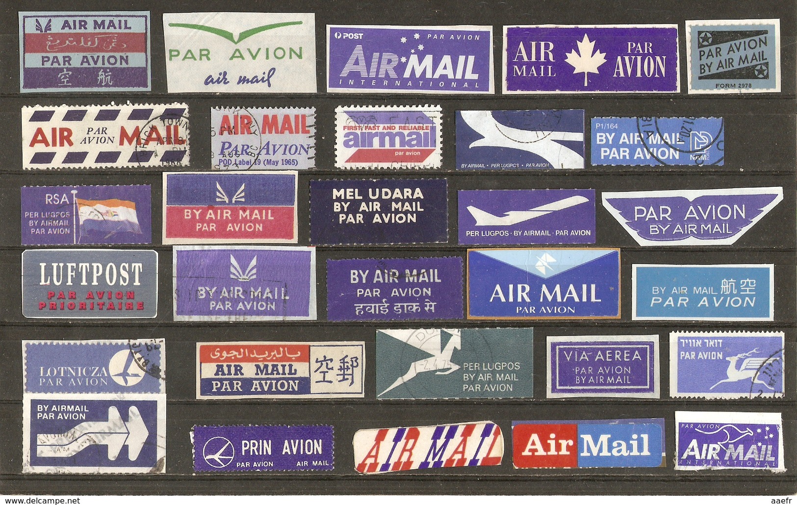 Monde - Etiquette AIR MAIL - Par Avion - Petit Lot De 25 Vignettes Différentes - Poste Aérienne - Lots & Kiloware (max. 999 Stück)