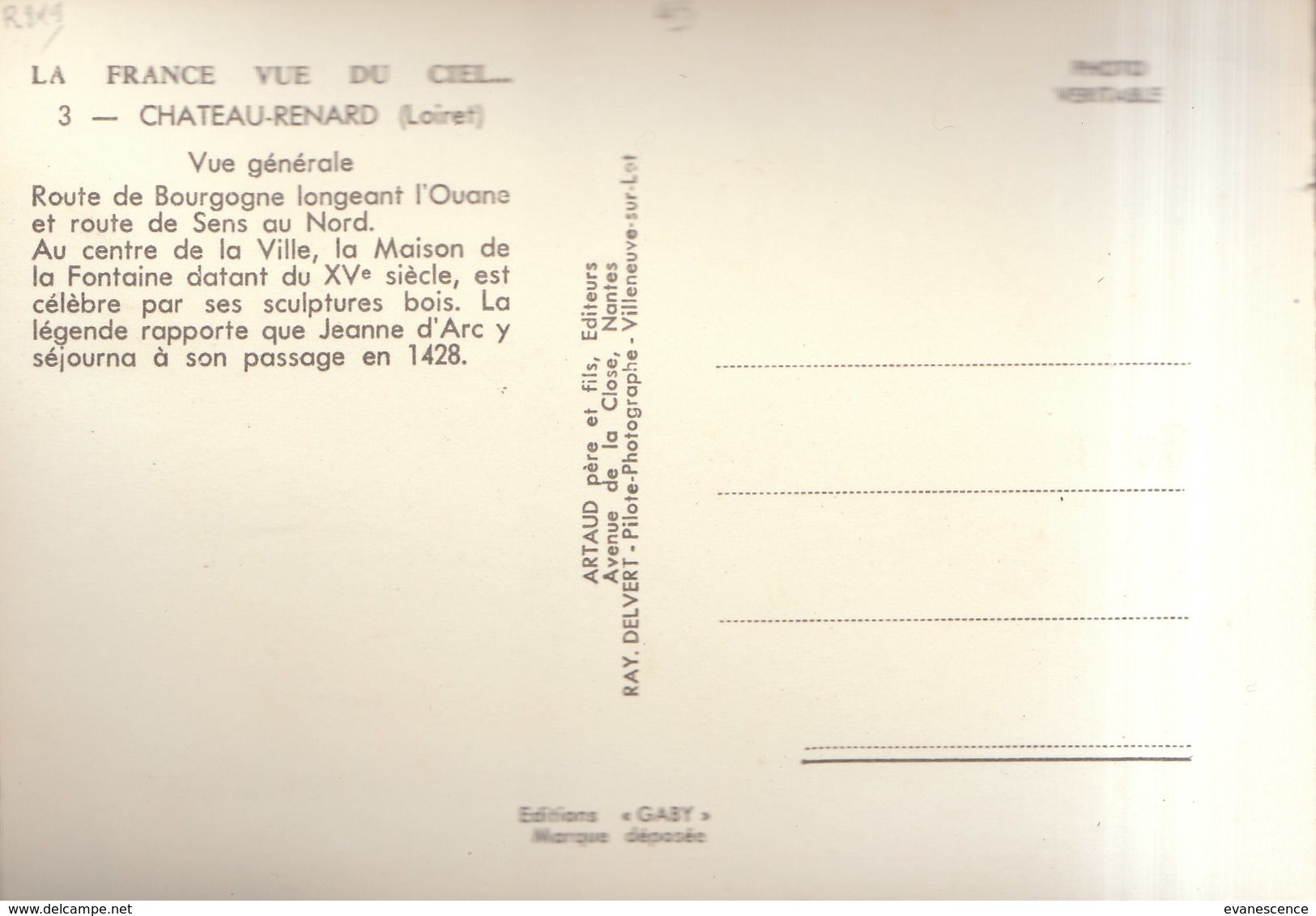 °°°  45  CHATEAU RENARD °°°  REF JANV.19 ////  N° 7781 - Other & Unclassified