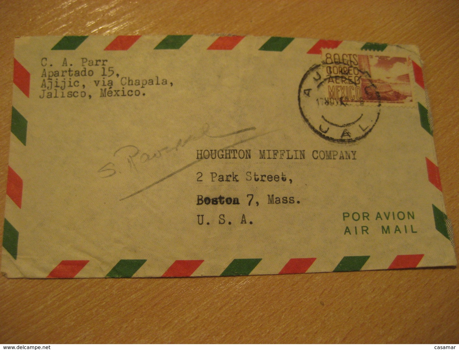 JALISCO 1962 ? To Boston USA Stamp Cancel Air Mail Cover MEXICO Mejico - Mexico