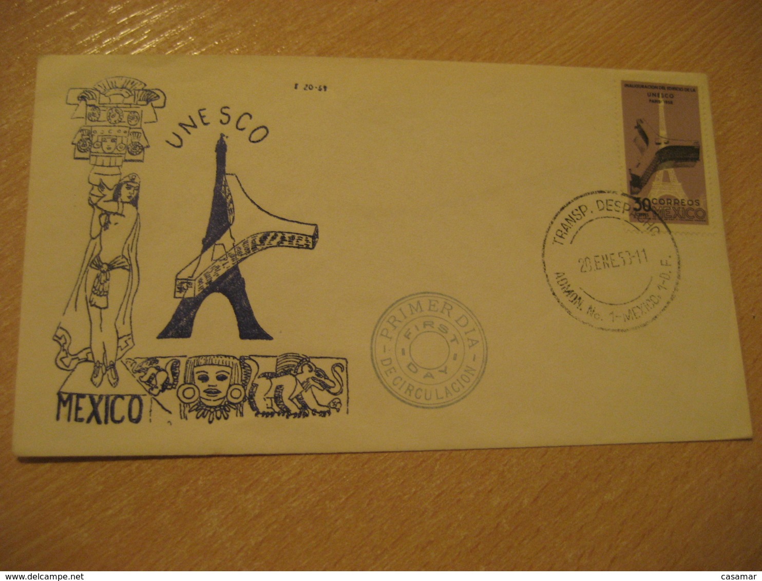 MEXICO D.F. 1958 UNESCO FDC Cancel Cover MEXICO Mejico - Messico