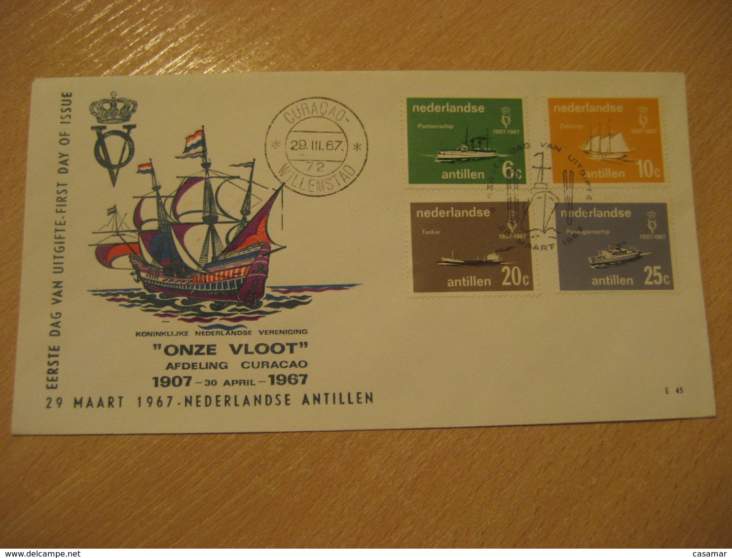 Netherlands Antilles Curaçao Willemstad 1967 Our Fleet FDC Cancel Cover West Indies - Antillen