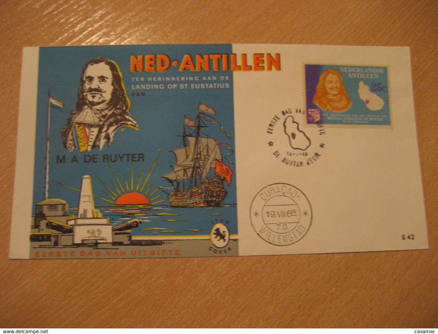 Netherlands Antilles Curaçao Willemstad 1966 M. A. De RUYTER FDC Cancel Cover West Indies - Antilles