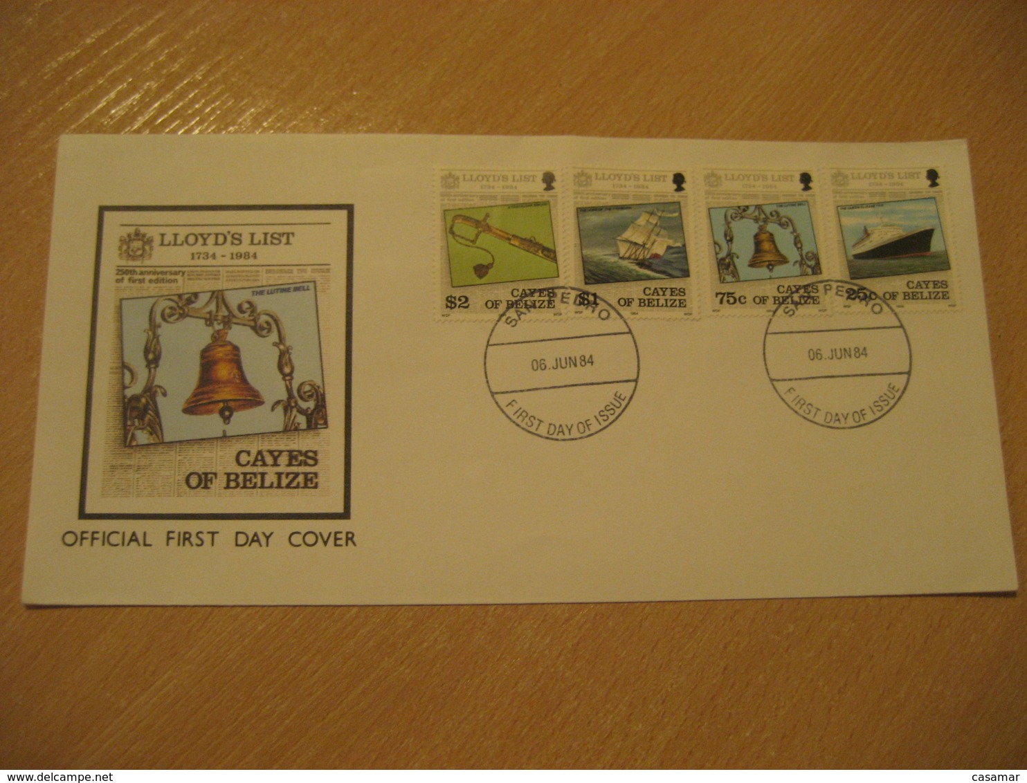 SAN PEDRO Cayes Of Belize 1984 Lloyd's List FDC Cancel Cover British Honduras British Area - Belize (1973-...)