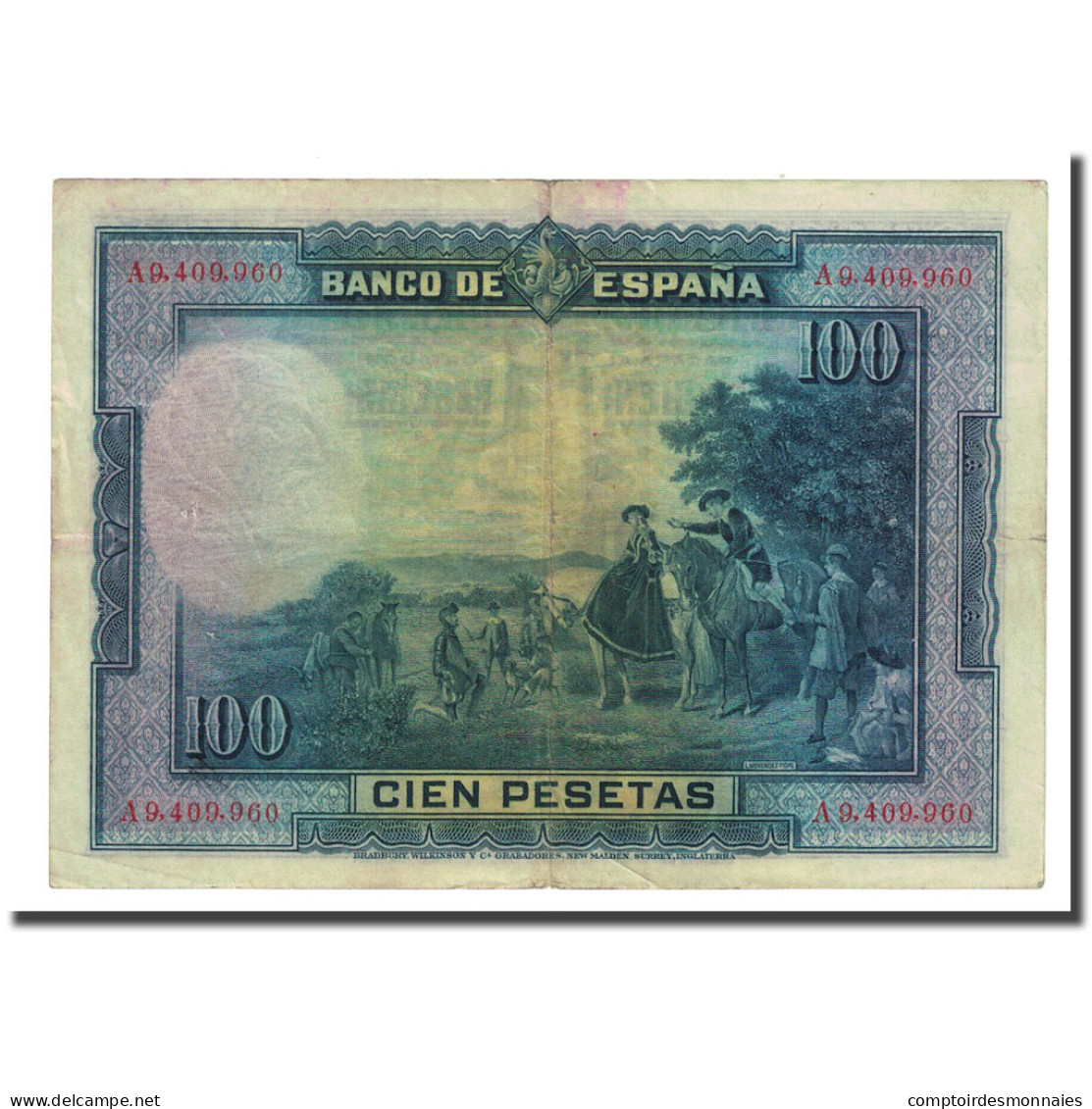 Billet, Espagne, 100 Pesetas, 1928-08-15, KM:76a, TTB - 100 Pesetas