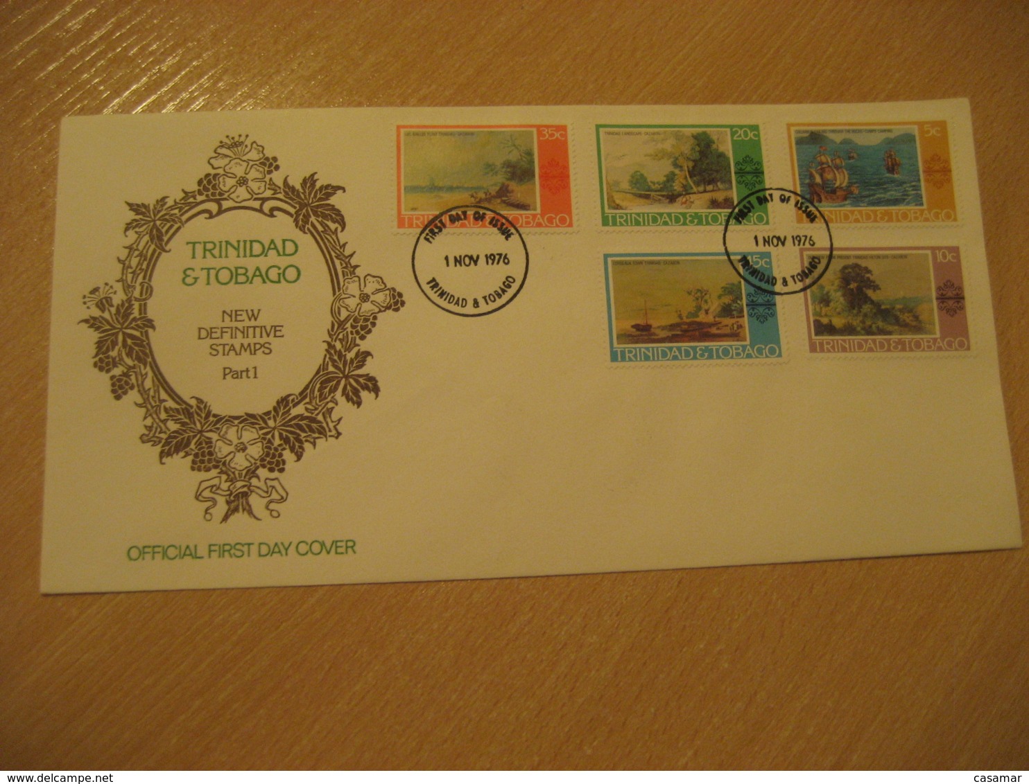 1976 Columbus Cazabon Painting FDC Cancel Cover TRINIDAD & TOBAGO West Indies British Area - Trinité & Tobago (1962-...)