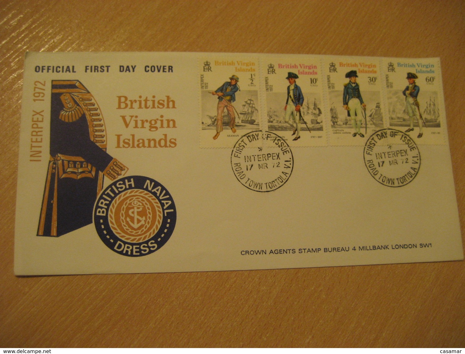 ROAD TOWN TORTOLA 1972 Military Uniforms FDC Cancel Cover BRITISH VIRGIN ISLANDS Colonies USA West Indies Puerto Rico - Iles Vièrges Britanniques