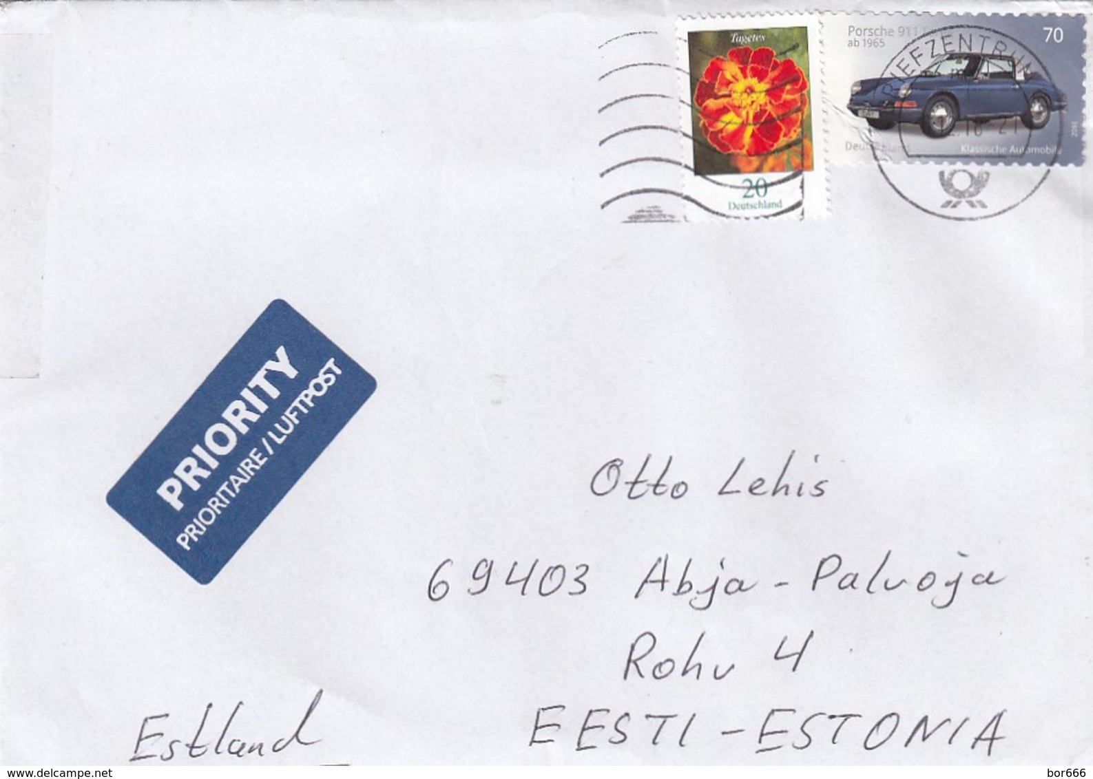 GOOD GERMANY Postal Cover To ESTONIA 2019 - Good Stamped: Flower ; Car - Covers & Documents