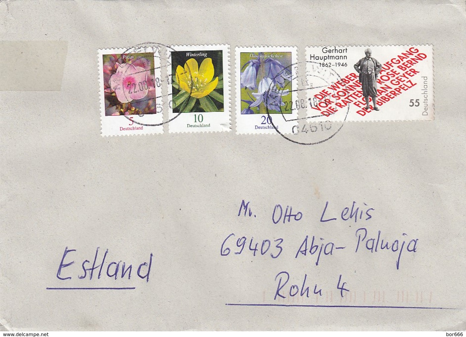 GOOD GERMANY Postal Cover To ESTONIA 2018 - Good Stamped: Flowers ; Hauptmann - Covers & Documents