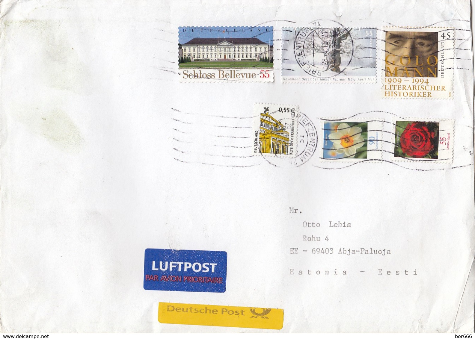 GOOD GERMANY Postal Cover To ESTONIA 2010 - Good Stamped: Flowers ; Tree ; Mann - Covers & Documents