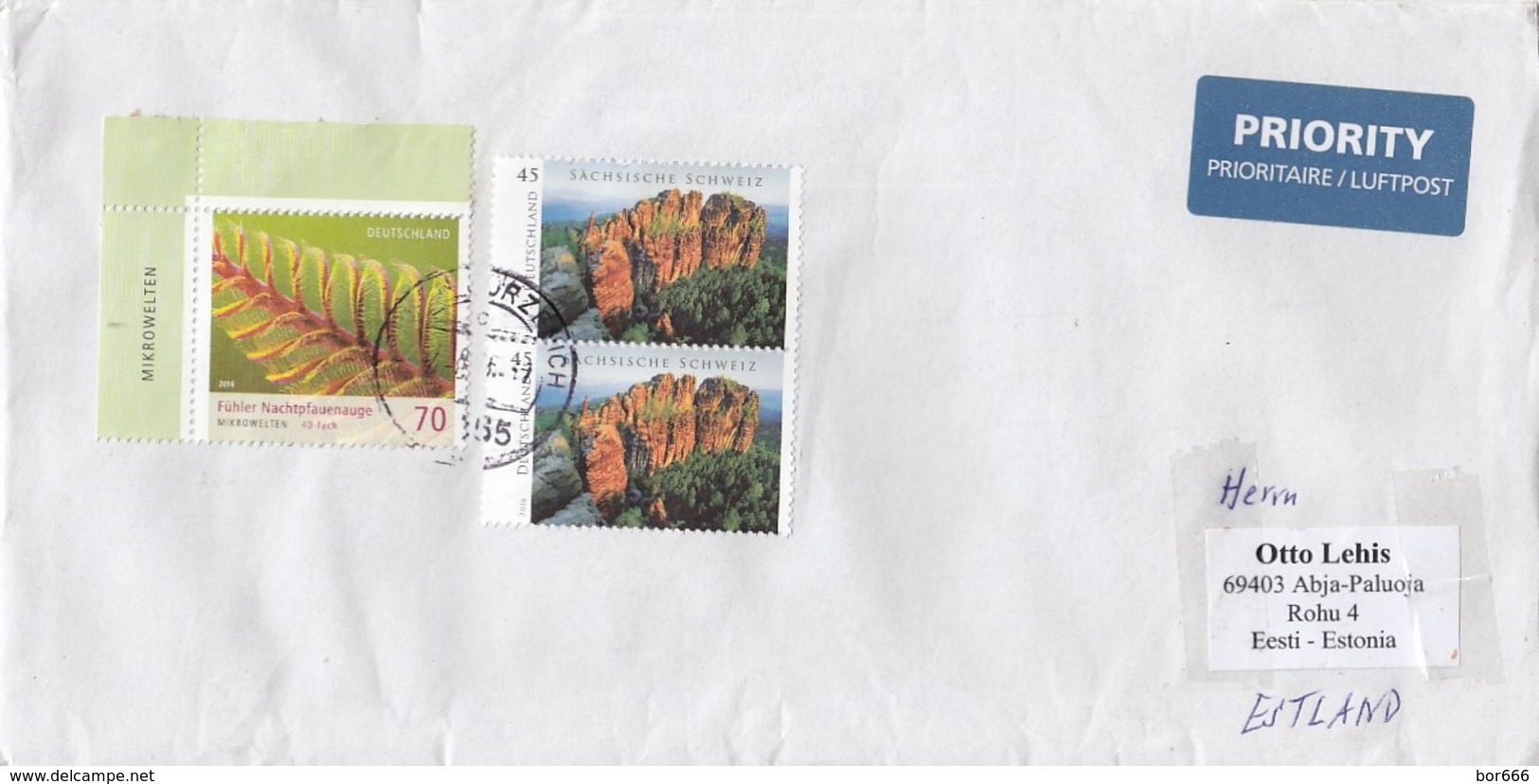 GOOD GERMANY Postal Cover To ESTONIA 2016 - Good Stamped: Nature ; Rocks - Covers & Documents