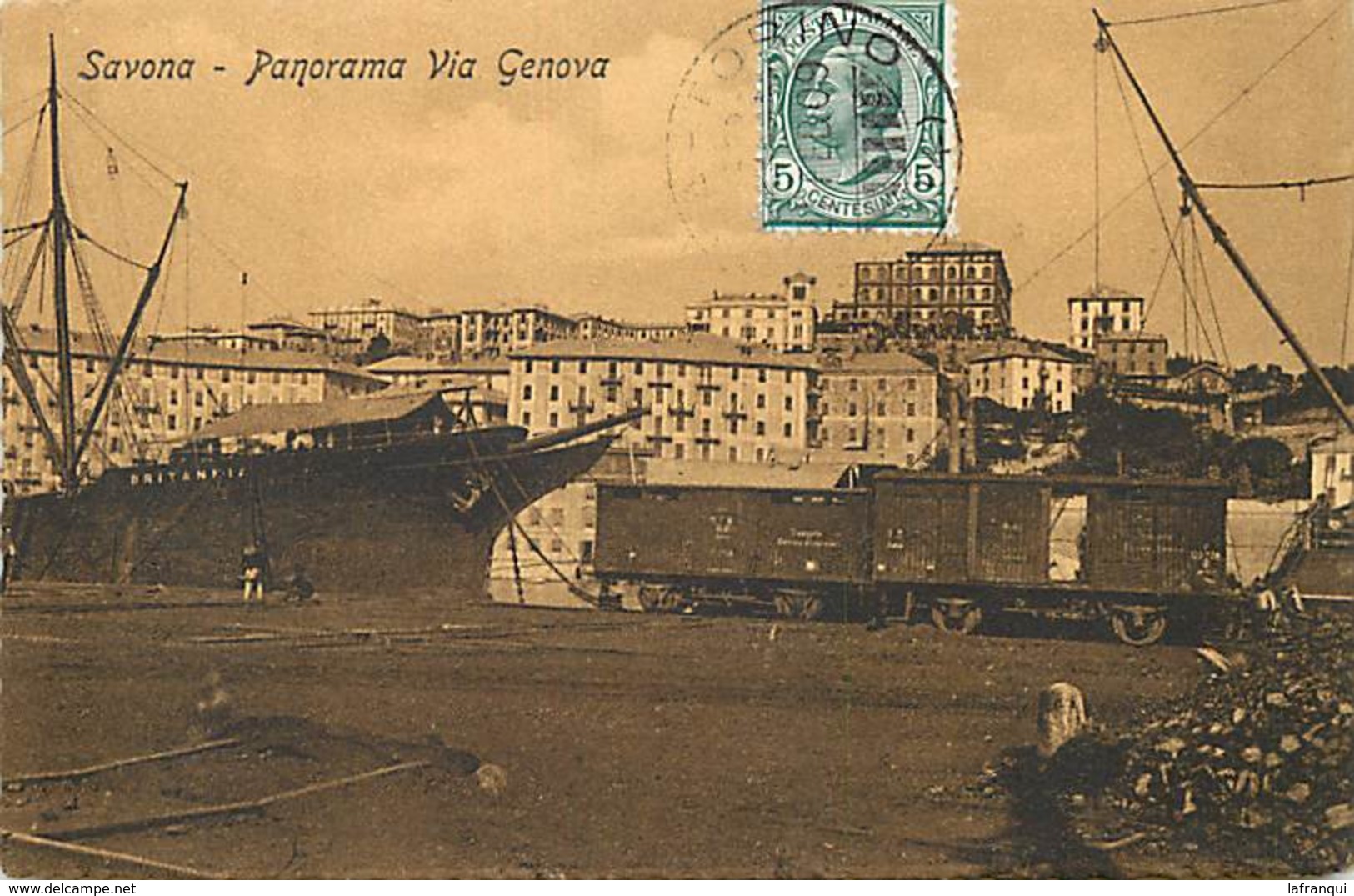 Pays Div -ref P870- Italie -italia - Italy - Savona - Panorama Via Genova   - - Altri & Non Classificati