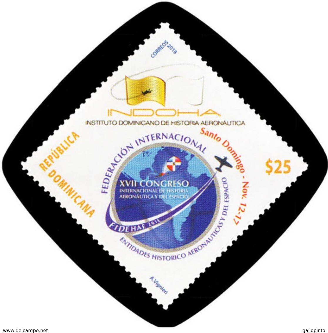 DOMINICAN REPUBLIC AERONAUTICAL AND SPACE HISTORY Sc 1639 MNH 2018 - Dominicaanse Republiek