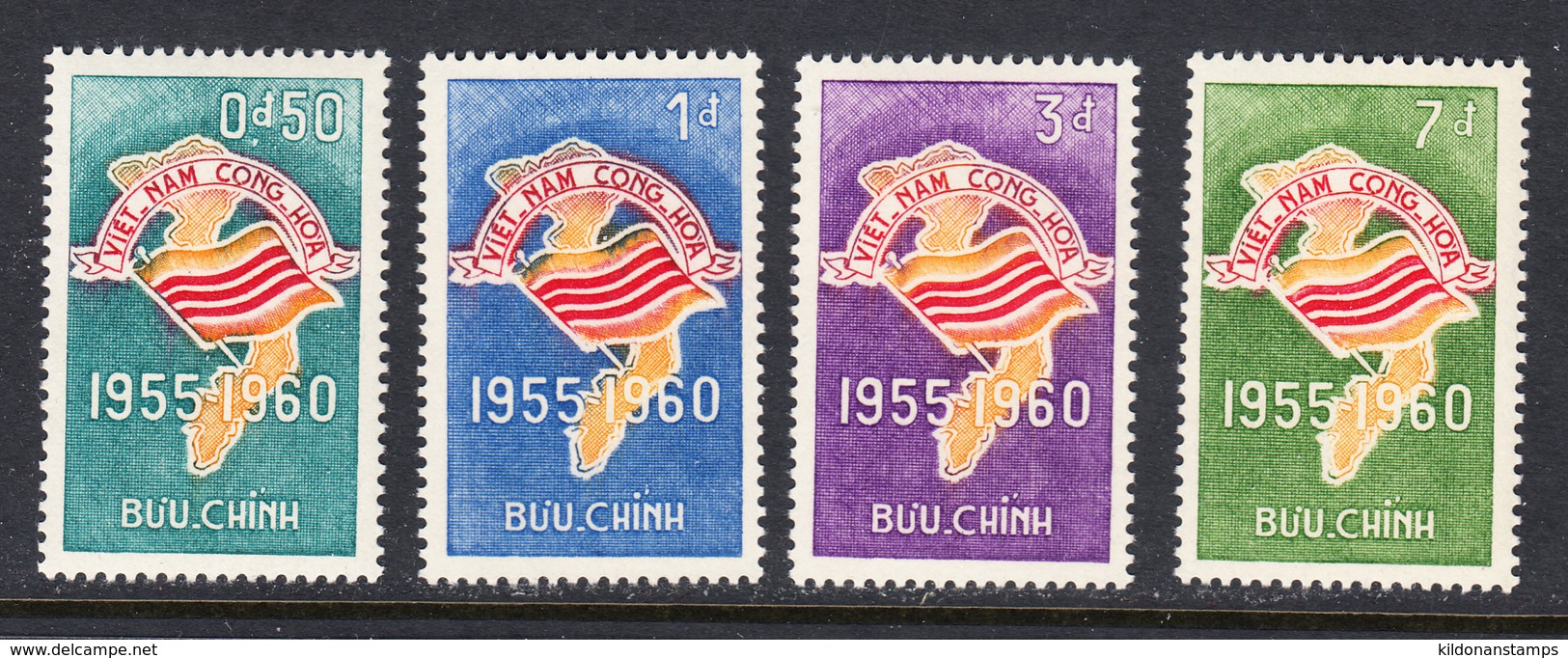 Vietnam 1960 5th Anniversary Republic, Mint No Hinge, Sc# 146-149 - Vietnam