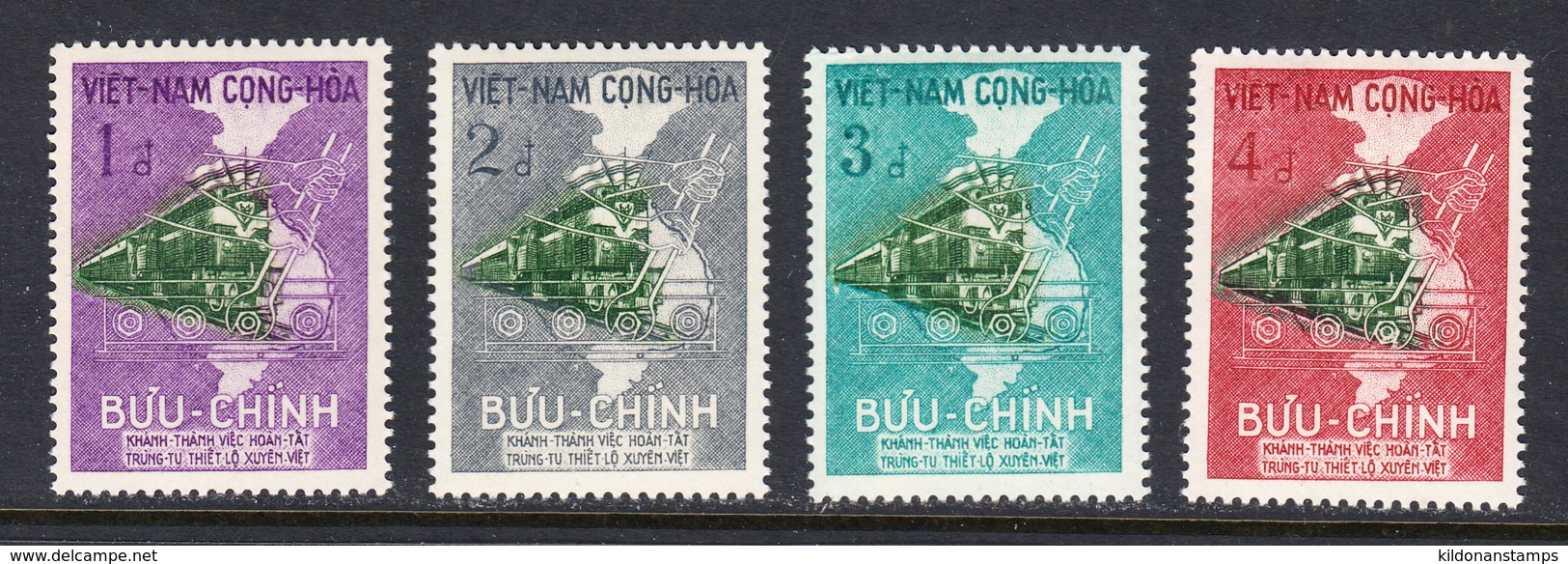 Vietnam 1959 Reopening Saigon Dongha RR, Mint No Hinge, Sc# 116-119 - Vietnam