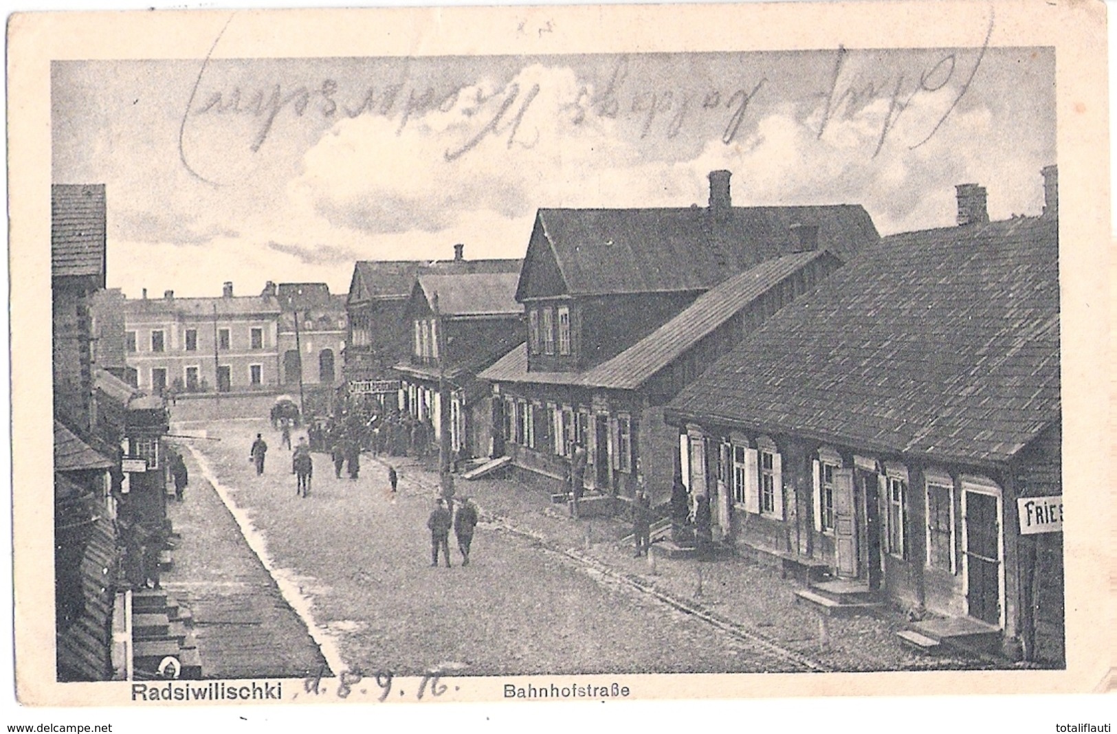 RADSIWILISCHKI Litauen Lietuva Bahnhofstrasse WW I Soldaten Feldpost 10.9.1916 Mit Formationsstempel Nach Wolfenbüttel - Litauen