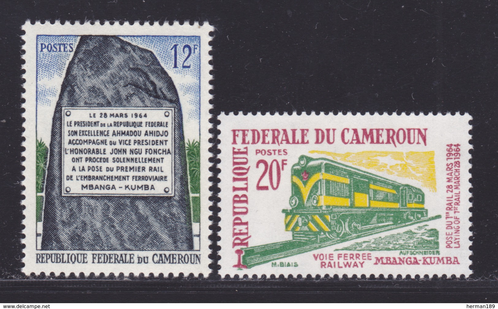 CAMEROUN N°  392 & 393 ** MNH Neufs Sans Charnière, TB (D8346) Ligne De Chemin De Fer Mbanga-Kumba - 1965 - Cameroun (1960-...)