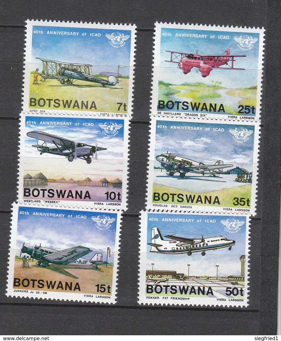 Botswana ** 345-350 Luftfahrt   Katalog  12,00 - Botswana (1966-...)