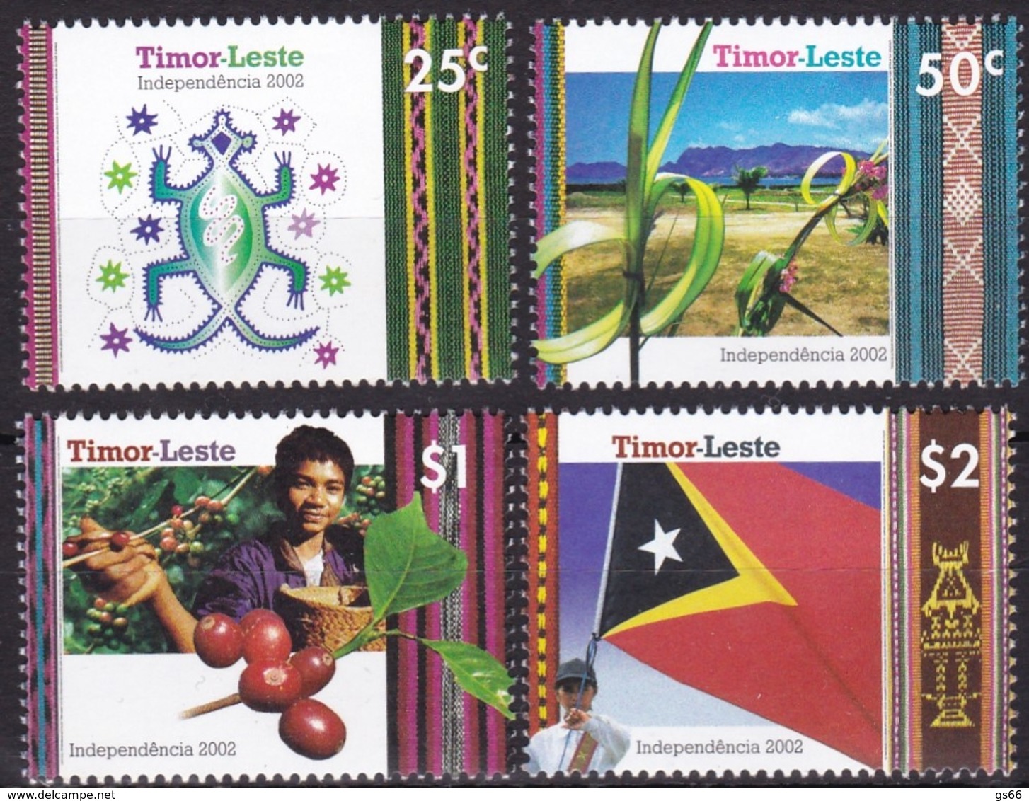 2002, Timor, 371/74, Unabhängigkeit (I), Independence. MNH ** - Timor