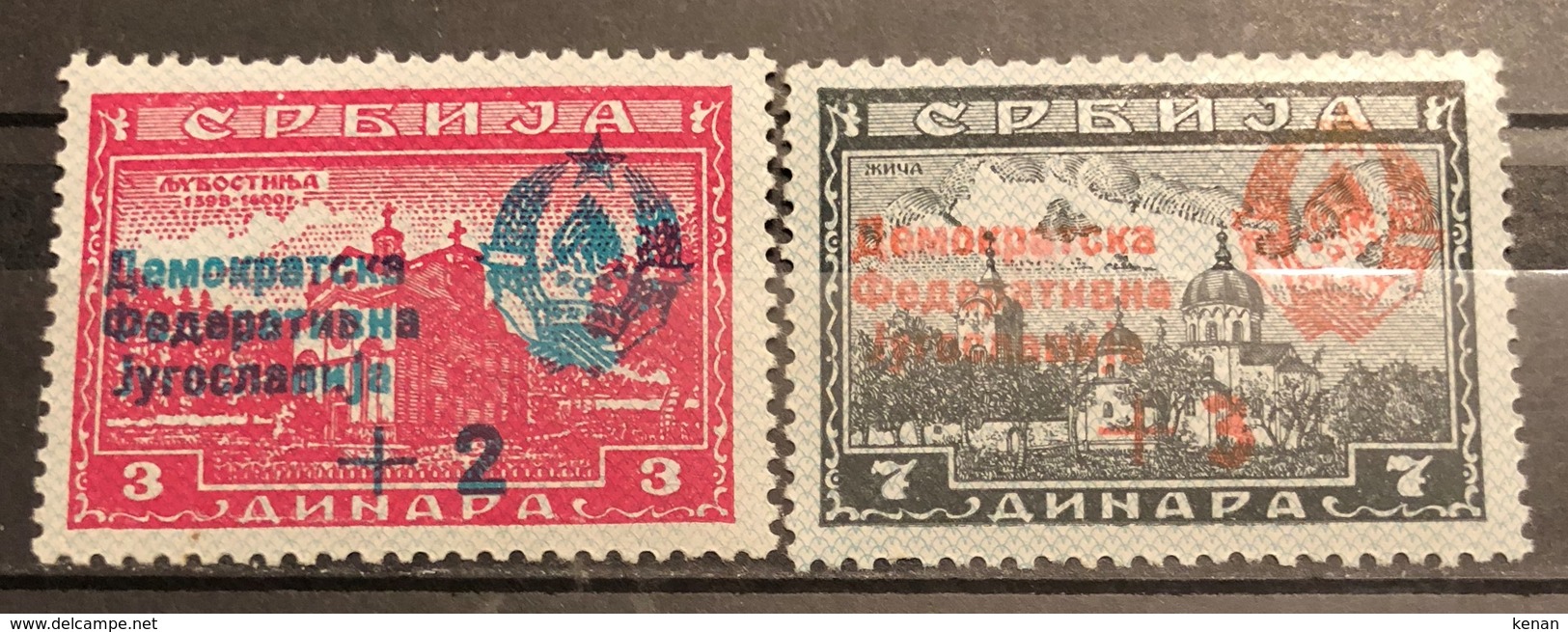 Yugoslavia ,1945, Mi: 451 I, 453 I (MNH) - Nuovi