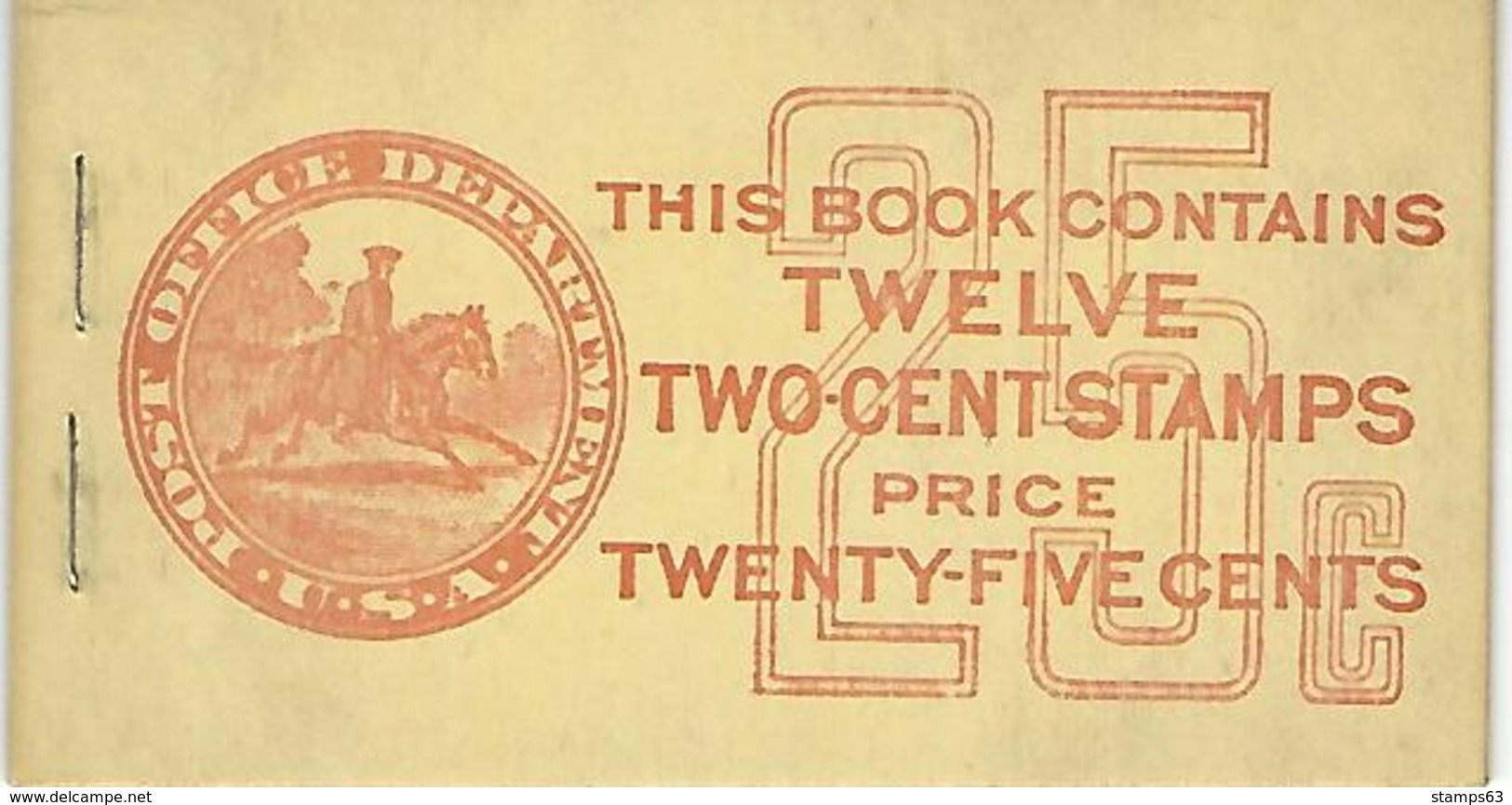 UNITED STATES (USA), 1917, Booklet 58, 12x2c Rose, Washington,  Michel 0-34C - 1. ...-1940