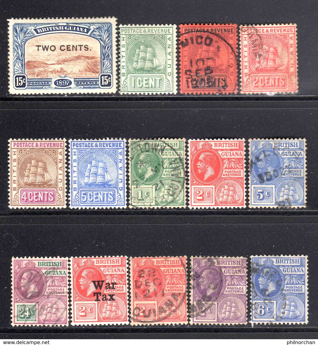 Guiana 1860/1938 50 Timbres Différents B/TB  25 € (cote 161,75 €) - British Guiana (...-1966)