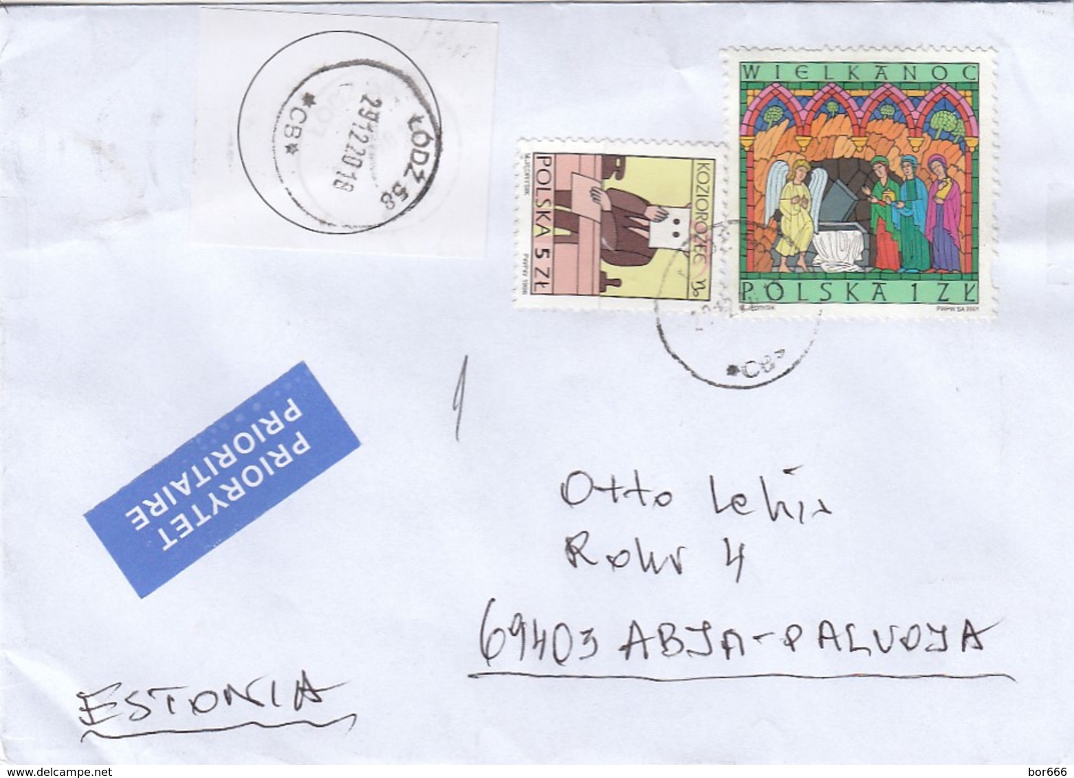 GOOD POLAND Postal Cover To ESTONIA 2018 - Good Stamped: Easter - Covers & Documents