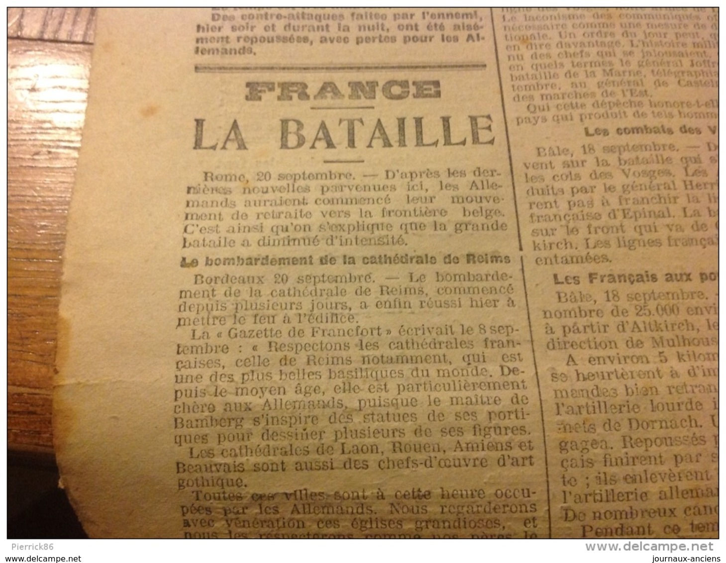 WW1 JOURNAUX DE GUERRE Du 21 Septembre 1914 LES BARBARES INCENDIENT LA CATHÉDRALE DE REIMS - MAUBEUGE - Autres & Non Classés